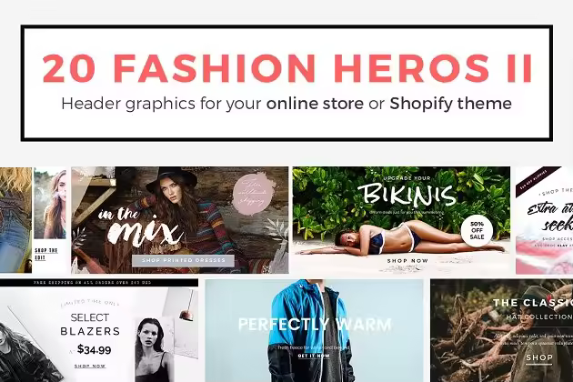 20款时尚潮流电商适用的Banner设计模板 20 Fashion Header Banners PSD II