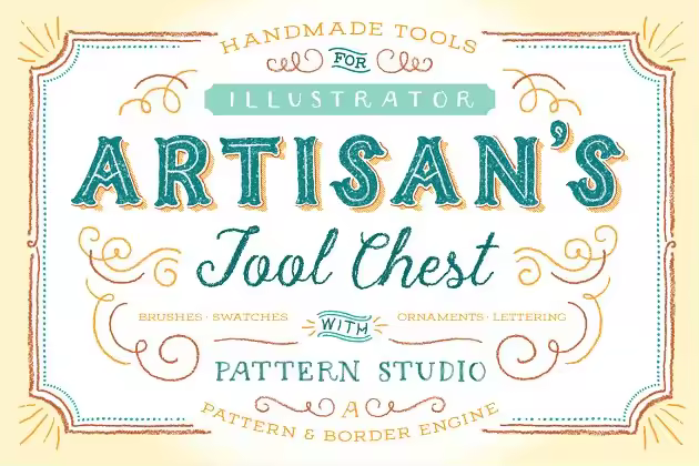 数码艺术家的工具箱-AI笔刷, 纹理, 装饰框, 字母&元素 Artisan’s Tool Chest