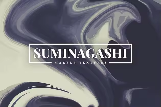 大理石风格水影画墨流纹理 Suminagashi Marble Textures