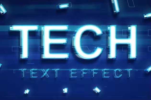 高科技文本处理效果图层样式 TECHNOLOGY TEXT EFFECT