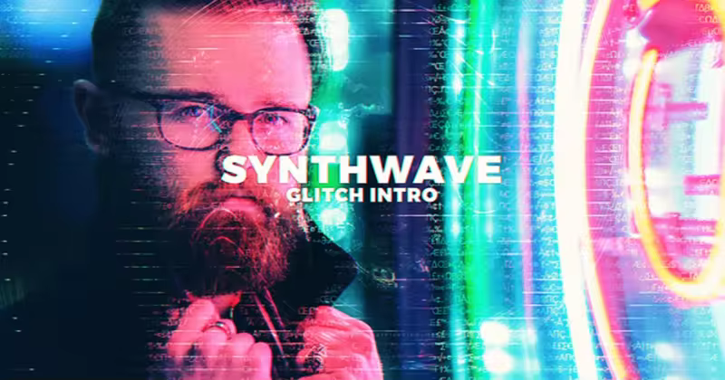 超动感视频故障特效开场片头AE模板 Glitch Intro