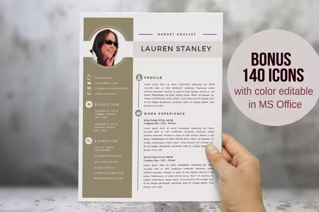 优雅的二合一简历模板  Elegant 2 in 1 Word resume template