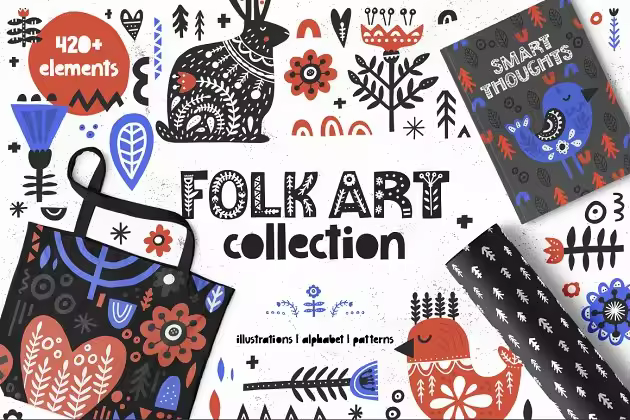 民间艺术插画素材合集 Folk Art Graphic Collection