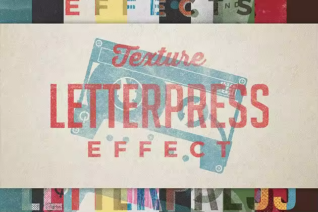 复古活版印刷文本图层样式 Vintage Letterpress Texture Effects