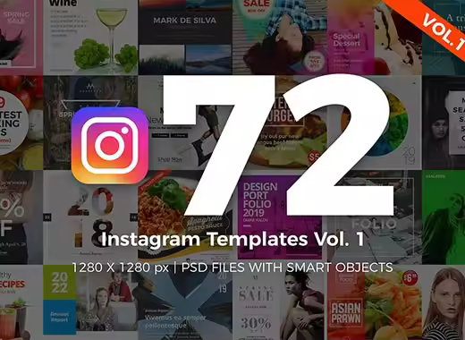 72款专业极简的Instagram促销模板PSD下载[psd]
