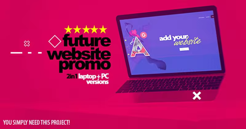 笔记本台式机二合一动态样机AE模板 Future Website Promo 2in1