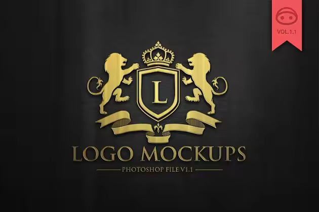 奢华金色&银色风格Logo标志样机v1 Logo Mock-Up V1