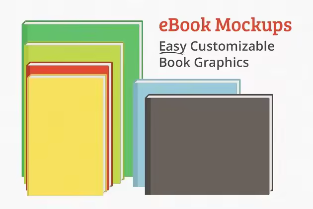 数字电子书封面设计展示样机 eBook Mockups