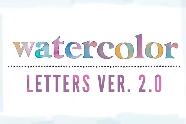 A-Z水彩字母插画 Watercolor Letters