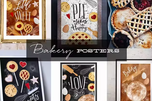 面包店海报模板集合 Bakery Posters