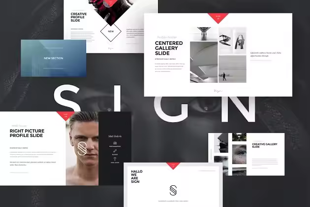 100+页创意视觉 Keynote 幻灯片模板 SIGN Keynote Presentation Template