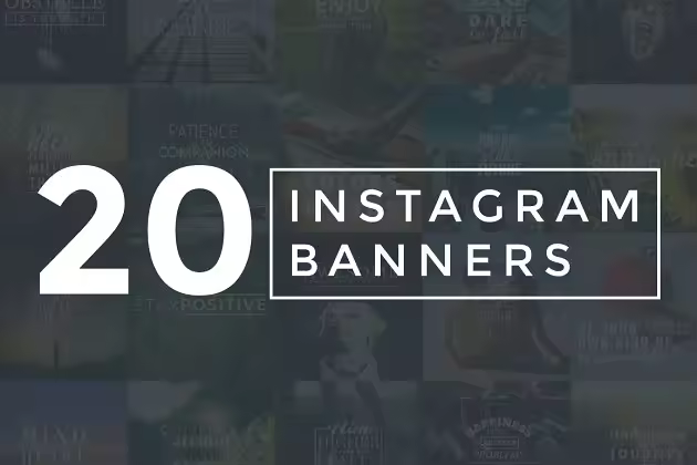 20款Ins社交媒体平台适用Banner模板 20 Inspiring Instagram Banners