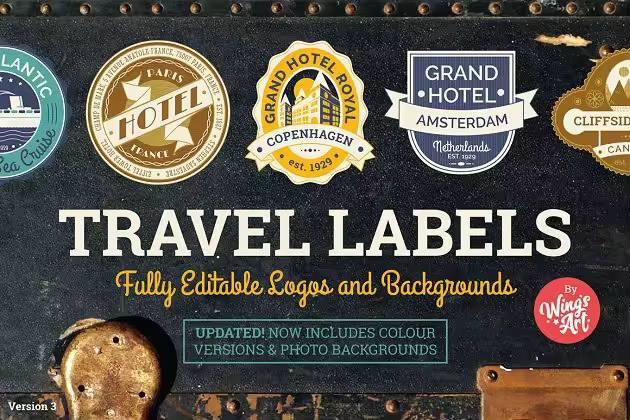 复古旅行主题Logo模板 Vintage Travel Logo Templates