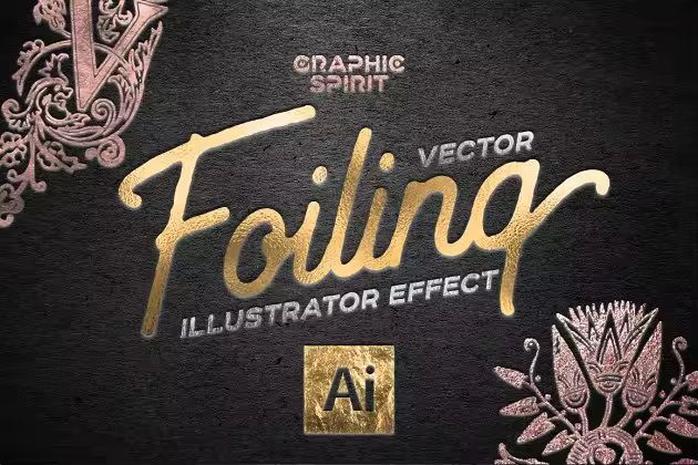 金箔烫印高级图层样式 for AI Foil Stamp Effect For Illustrator