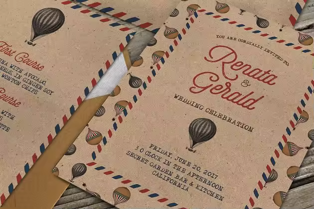 复古怀旧风格旅行婚礼设计物料素材 Vintage Travel Wedding Suite