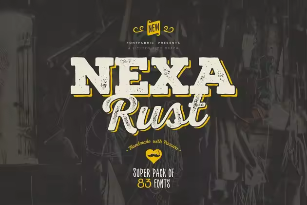 复古印刷效果海报字体 Nexa Rust