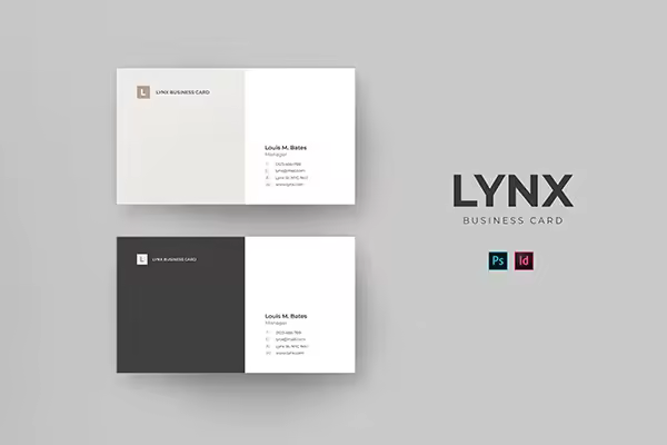 Lynx–优雅、简单、令人印象深刻的名片模板下载[psd,indd]