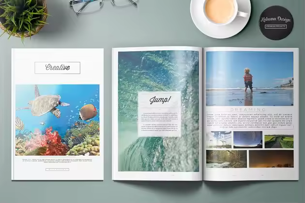 创意黑白旅行杂志画册模板 Creative Black &White Brochure