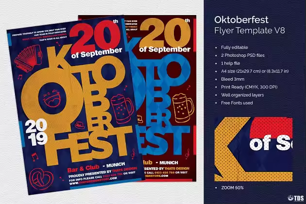 啤酒文化啤酒节传单PSD模板v8 Oktoberfest Flyer PSD V8