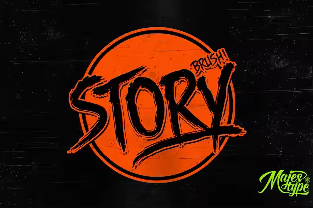 恐怖故事画笔笔刷英文艺术字体 Story Brush