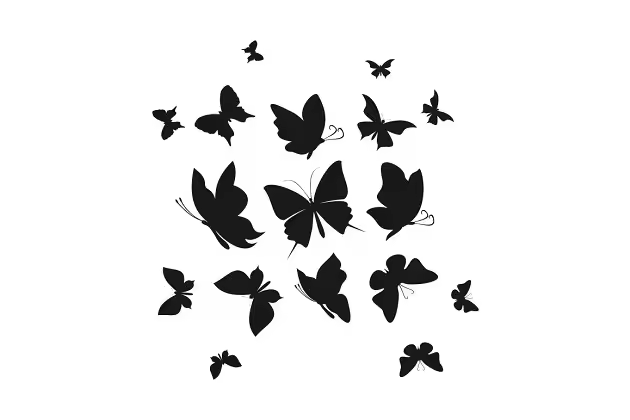 一群抽象飞舞的蝴蝶6  Abstract the butterfly6
