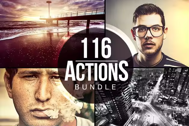 116款人像&风景照片效果处理PS动作合集 116 Actions Bundle