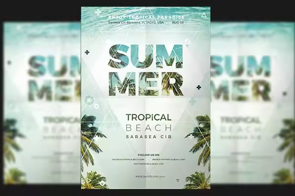 夏日派对海报 Summer party flyer