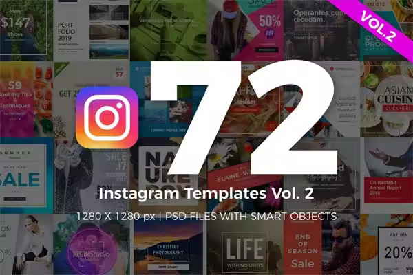 72 个简约专业的Instagram模板