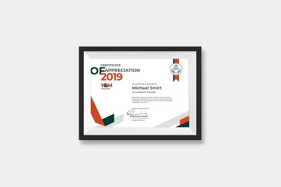 职业技能认证证书/产品授权证书设计模板 Abstract Certificates