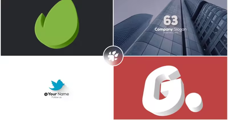 极简主义3D立体Logo演示动画特效AE模板 Minimal & Fast 3D Logo