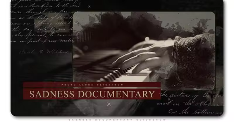 悲伤故事，军事或史诗类电影片头制作AE模板 Sadness Documentary Slideshow