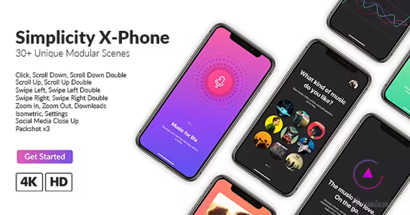 iPhone X 应用&网页设计宣传动态演示AE模板 Simplicity X-Phone Promo