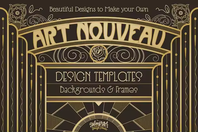 复古新艺术主义设计模板 Vintage Art Nouveau Design Templates