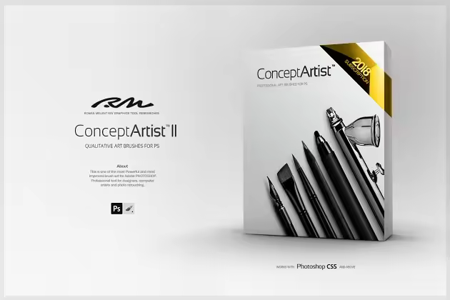 RM出品各种画笔笔画PS笔刷工具包 RM Concept Artist II (bundle)