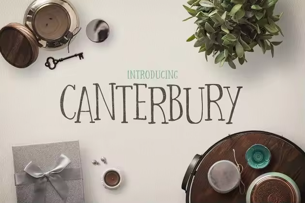 优雅古怪的手工细线字体 Canterbury + Bonus Mockups