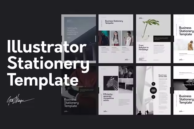 多用途企业、产品手册模板 Illustrator Stationery Template