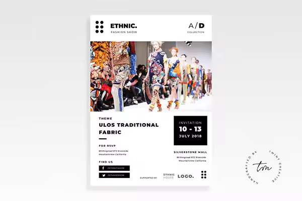时尚简约高端矢量海报传单DM邀请函设计模板