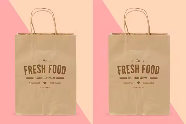 逼真的多用途手提袋环保袋纸袋VI样机展示模型mockups