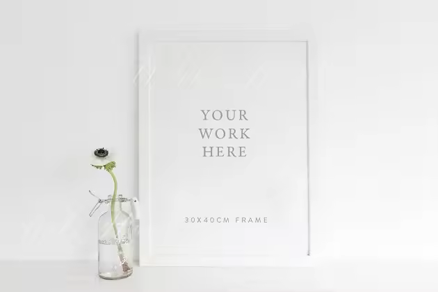 简约 30×40白色画框模型  30×40 white frame mock up