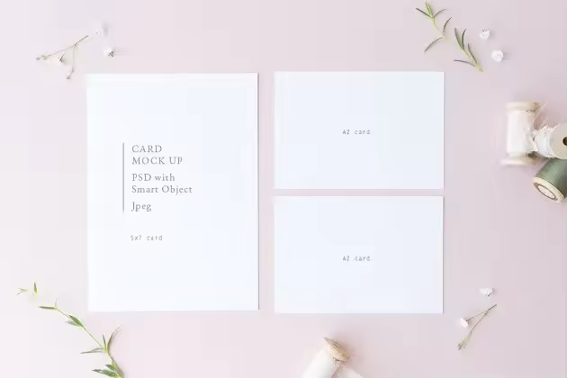 婚礼婚庆卡片邀请卡样机模板 Wedding stationery mock up
