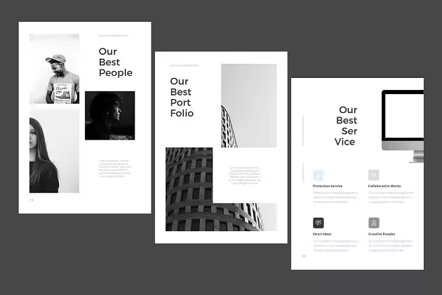 现代简约A4尺寸幻灯片模板 GENEVA A4 Powerpoint Template