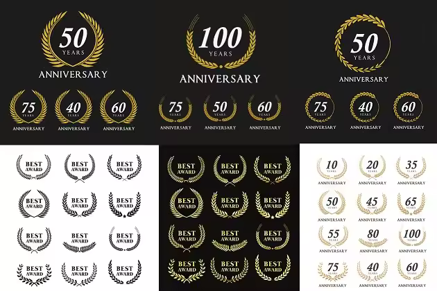 荣誉徽章/周年纪念徽章模板套装 Anniversary Emblems Set