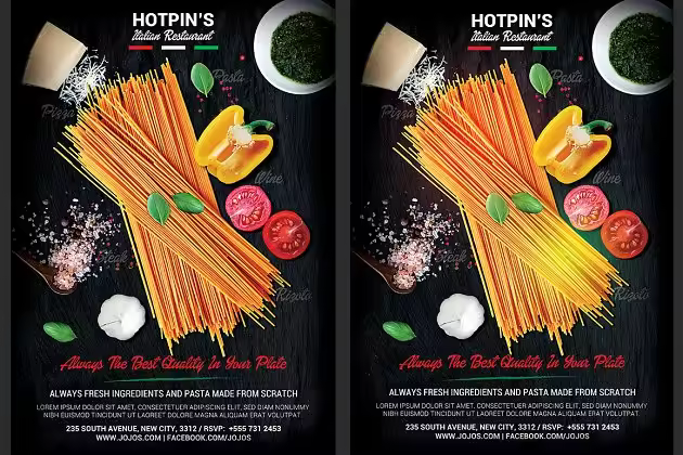 意大利餐厅传单模板 Italian Restaurant Flyer Template