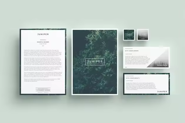 漂亮的多用途信笺模板 J U N I P E R  Letterhead + Comps