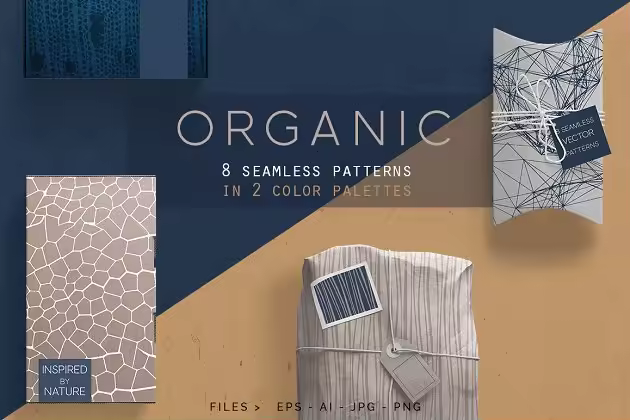 手绘抽象几何图案无缝纹理 Organic Seamless Patterns