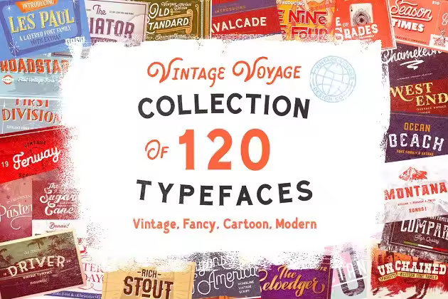 120款英文字体大合集礼包 120 in 1 • VV FONT COLLECTION