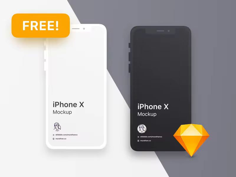 Dribbble设计师分享的SKETCH版本iPhone X样机