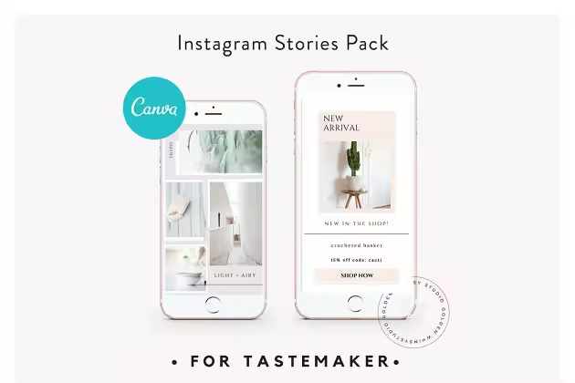 社交媒体新媒体文章贴图设计模板 CANVA Insta Stories for Tastemaker