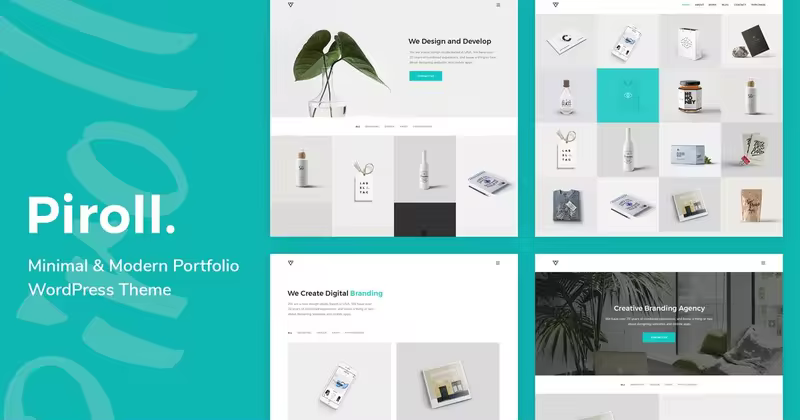 现代极简主义设计风格产品作品展示WordPress主题 Piroll – Portfolio WordPress Theme