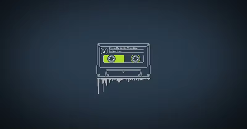 卡带音频音乐播放音频可视化动态特效AE模板 Cassette Audio Visualizer